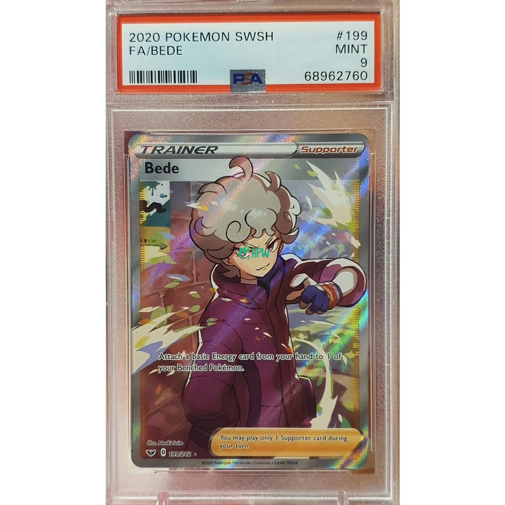 bede signed pokemon card PSA 9 - Sword and Shield