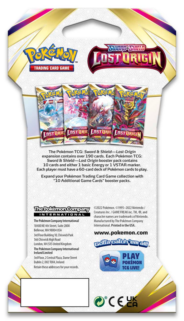 Sword & Shield: Lost Origin - Sleeved Booster Pack Sword & Shield: Lost Origin - Sleeved Booster Pack