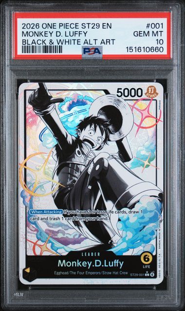 PSA 10 - Starter Deck 29 - Monkey.D.Luffy B&W Alt