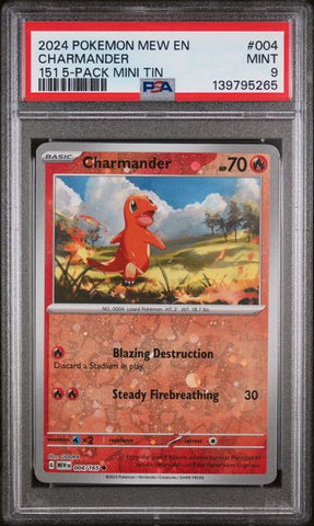 PSA 9 - Pokemon 151 - Charmander Mini Tin #004