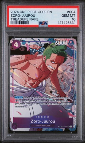 PSA 10 - OP09 - Zoro-Juurou Treasure Rare #004