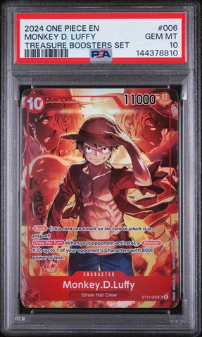 PSA 10 - 2024 Treasure Boosters Set - Monkey.D.Luffy #006