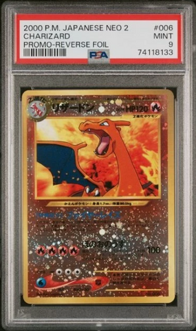 PSA 9 - Japanese Neo 2 - Charizard Promo Reverse #006
