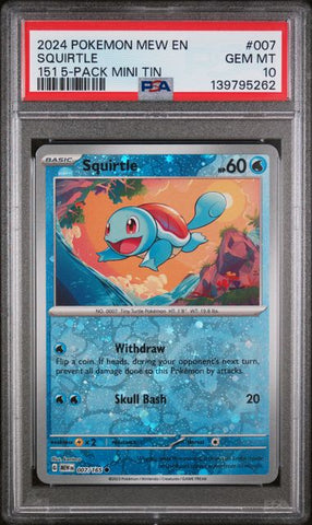 PSA 10 - Pokemon 151  - Squirtle #007 5-Pack Tin