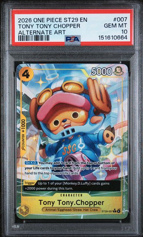 PSA 10 - Starter Deck 29 - Tony Tony Chopper Alternate Art #007