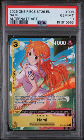 PSA 10 - Starter Deck 29 - Nami Alternate Art #008