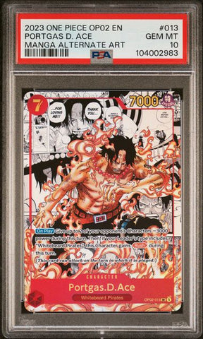 PSA 10 - Paramount War - Portgas.D.Ace Manga #013