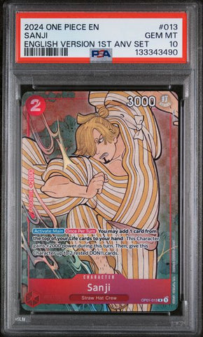 PSA 10 - English 1st Anniversary - Sanji #013