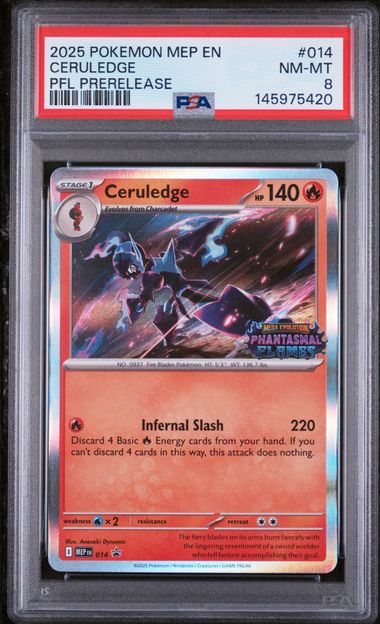 PSA 8 - Phantasmal Flames - Ceruledge Pre-Release Stamp