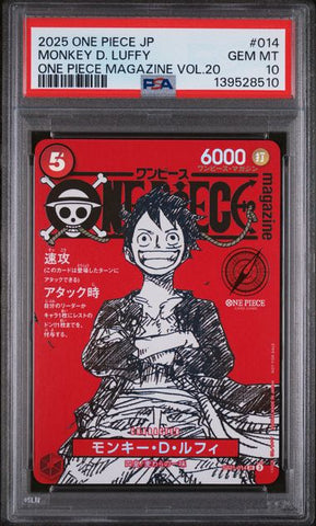 PSA 10 - Magazine Vol.20 - Monkey.D.Luffy Wanted #014