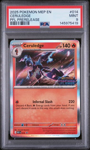 PSA 9 - Phantasmal Flames - Ceruledge Pre-Release Stamp