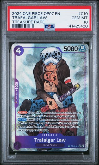 PSA 10 - OP07 - Trafalgar Law Treasure Rare