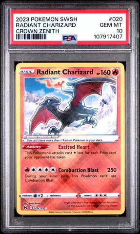 PSA 10 - Crown Zenith - Radiant Charizard #020