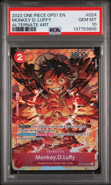 PSA 10 - Romance Dawn  - Monkey.D.Luffy  Alternate Art