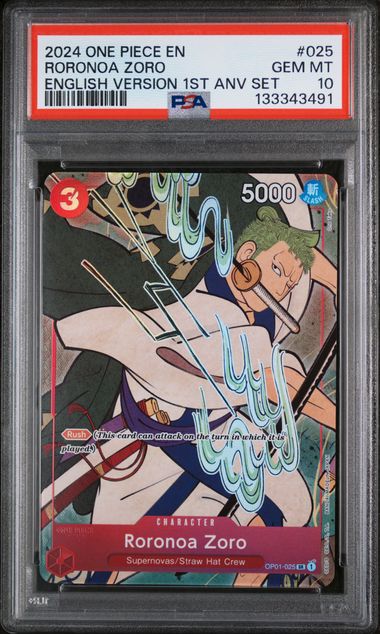 PSA 10 - English 1st Anniversary - Roronoa Zoro