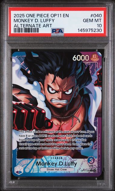 PSA 10 - OP-11  - Monkey.D.Luffy Leader Alt