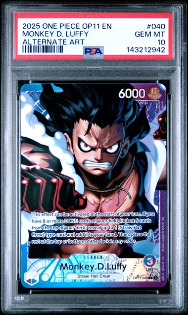 PSA 10 - OP-11  - Monkey.D.Luffy Leader Alt
