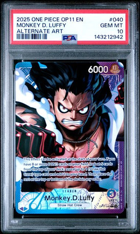 PSA 10 - OP-11  - Monkey.D.Luffy Leader Alt #040