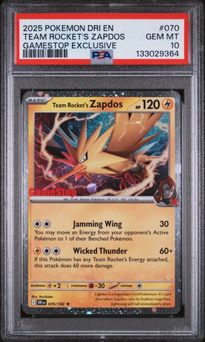 PSA 10 - Gamestop Exclusive  - Team Rocket's Zapdos #070