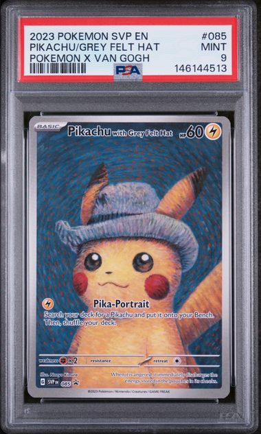 PSA 9 - Black Star Promo - Pikachu with Grey Felt Hat