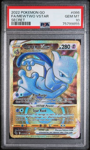 PSA 10 - Pokemon Go - Mewtwo Vstar #086