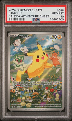 PSA 10 - Paldea Adventure Chest - Pikachu #088