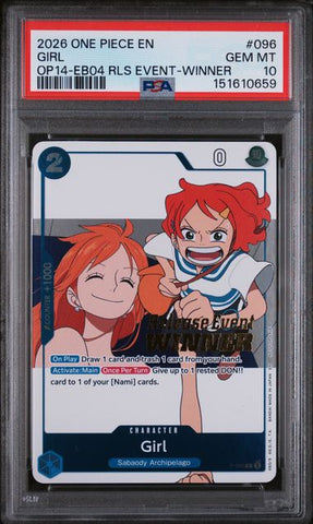 PSA 10 - OP14-EB04  - Girl Release Event Winner #096
