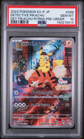 PSA 10 -  SV-P JP - Detective Pikachu #098