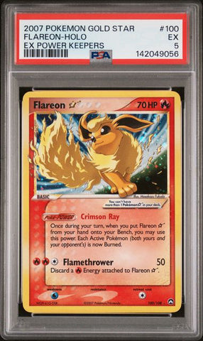 PSA 5 - EX Power Keepers - Flareon Gold Star #100
