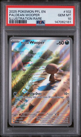PSA 10 - Phantasmal Flames - Paldean Wooper #102