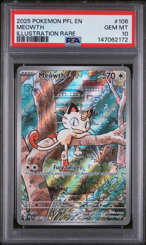 PSA 10 - Phantasmal Flames - Meowth #106