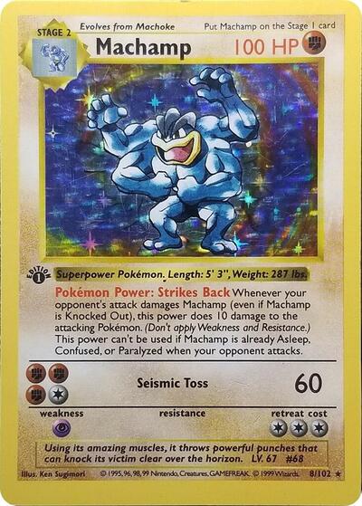 Machamp (Base Set Shadowless) - (008/102) - Deck Exclusives - (Holo Rare)