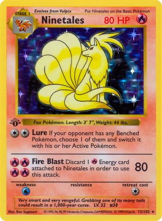 Ninetales (12/102) [Base Set Shadowless Unlimited]