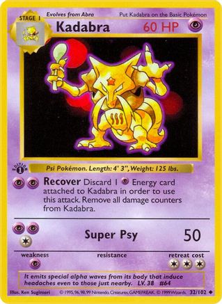 Kadabra (32/102) [Base Set Shadowless Unlimited]