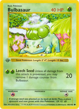 Bulbasaur (44/102) [Base Set Shadowless Unlimited]