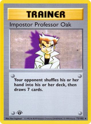 Impostor Professor Oak (73/102) (Shadowless) [Base Set 1st Edition]
