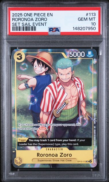 PSA 10 - Set Sail Event - Roronoa Zoro