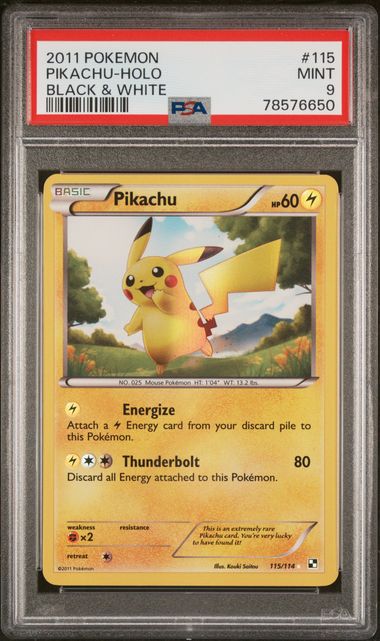 PSA 9 - Black & White Base - Pikachu Secret Rare