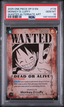 PSA 10 - OP-13  - Monkey.D.Luffy Wanted SP