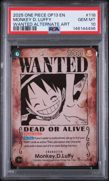 PSA 10 - OP-13  - Monkey.D.Luffy Wanted SP