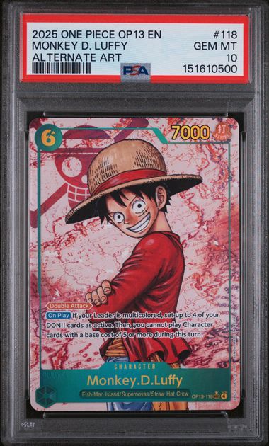 PSA 10 - OP-13  - Monkey.D.Luffy Alt Art