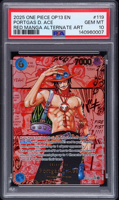 PSA 10 - Carrying On His Will - Portgas.D.Ace Red Manga