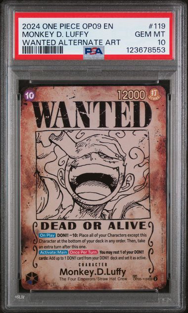 PSA 10 - OP-09  - Monkey.D.Luffy Wanted SP