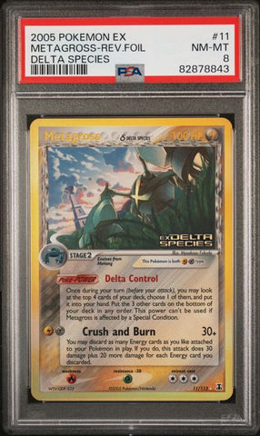 PSA 8 - EX Delta Species - Metagross Reverse Holo #11