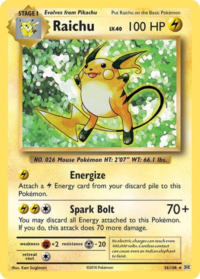 Raichu - (36/108) - XY - Evolutions - (Holo Rare)