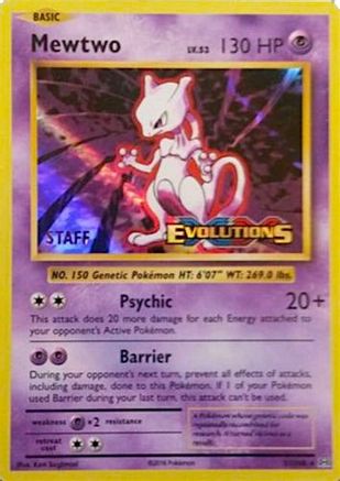 Mewtwo (51/108) (XY Evolutions Staff Prerelease) [XY: Black Star Promos]