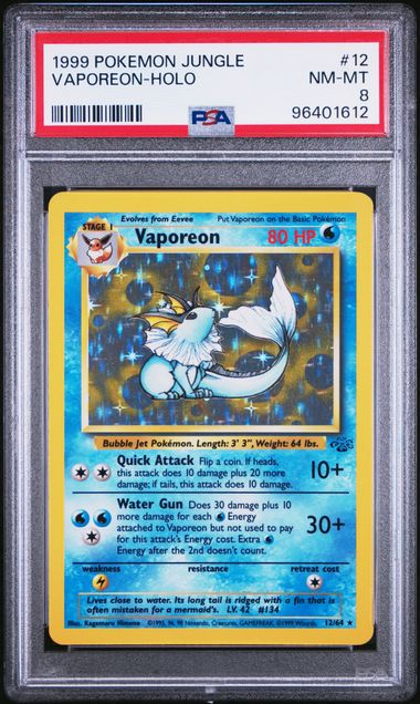 PSA 8 - 1999 Jungle - Vaporeon  Holo -