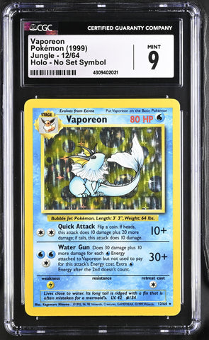 CGC 9 - Jungle - No Set Symbol - Vaporeon Holo #12
