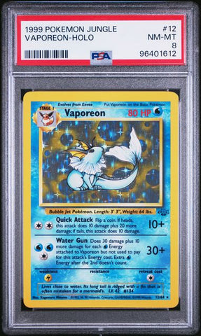 PSA 8 - 1999 Jungle - Vaporeon  Holo - #12