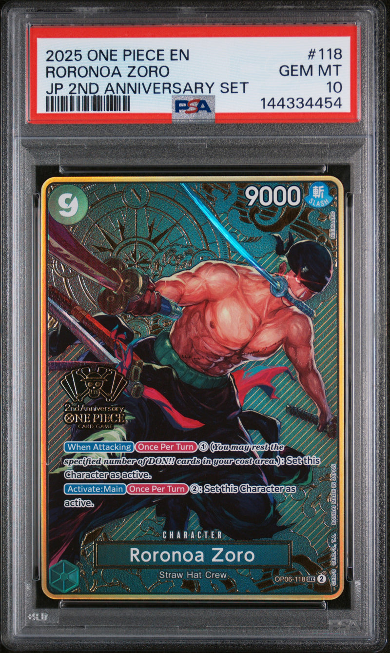 PSA 10 - JP 2nd Anniversary Set - Roronoa Zoro